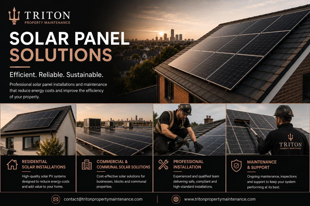 Triton Property Maintenance Solar Panel Solutions — efficient, reliable, sustainable solar panel installations and maintenance